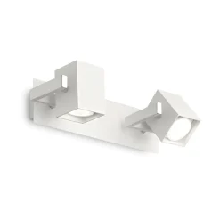 Applique Da Parete-Ideal Lux mouse ap2 bianco applique faretti squadrati orientabili gu10