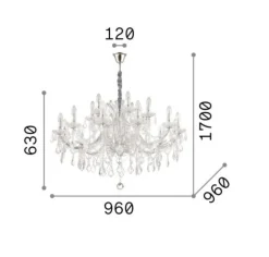 Lampadari Moderni-Ideal Lux napoleon sp18 lampadario di cristallo dorato goccia