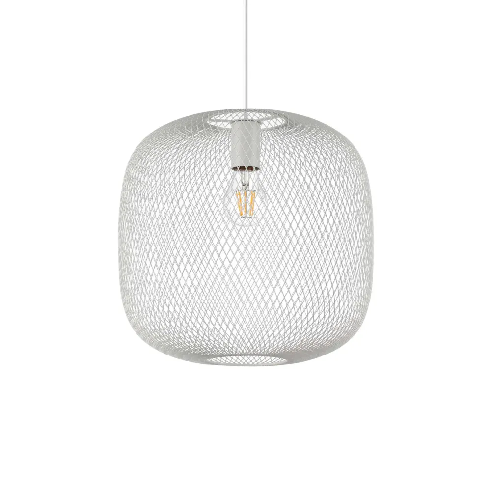 Lampadari Moderni-Ideal Lux net sp1 d34 lampadario design bianco particolare per soggiorno moderno