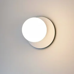 Applique Da Parete-Ideal Lux ninfea ap1 applique moderna bianca sfera vetro