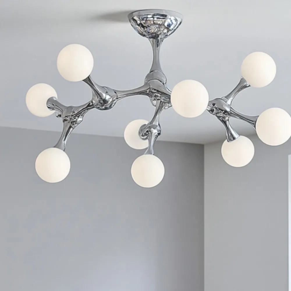 Plafoniere Moderne-Ideal Lux nodino pl9 plafoniera moderna cromo nove luci design