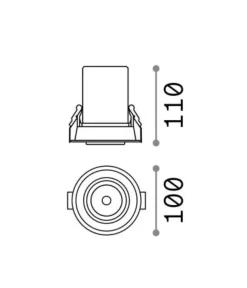 Faretti Da Incasso-Ideal Lux nova faretto da incasso led 12w 3000k orientabile bianco