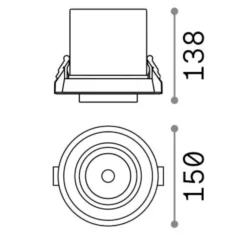 Faretti Da Incasso-Ideal Lux nova fi 30w 4000k faretto da incasso led orientabile estraibile bianco