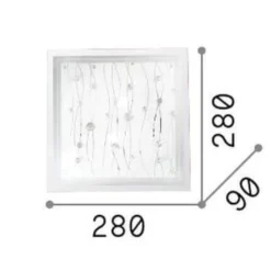 Plafoniere Moderne-Ideal Lux ocean pl2 plafoniera moderna quadrata in vetro