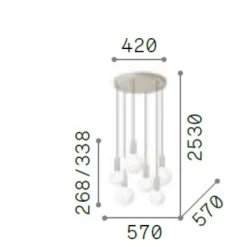 Lampadari Moderni-Ideal Lux odeon lampadario a cascata 6 sfere led 3000k
