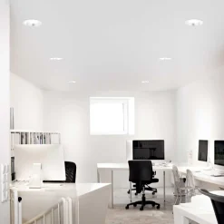 Faretti Da Incasso-Ideal Lux off fi led 28w 3000k faretto da incasso bianco tondo
