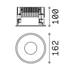 Faretti Da Incasso-Ideal Lux off fi led 28w 3000k faretto da incasso bianco tondo