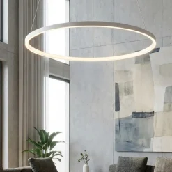 Lampadari Moderni-Ideal Lux oracle slim bianco sp d090 round led 51w 3000k lampadario particolare