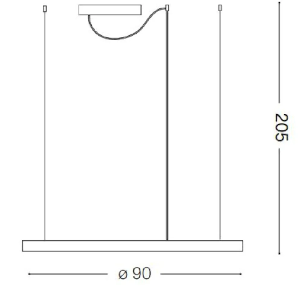 Lampadari Moderni-Ideal Lux oracle slim bianco sp d090 round led 51w 3000k lampadario particolare