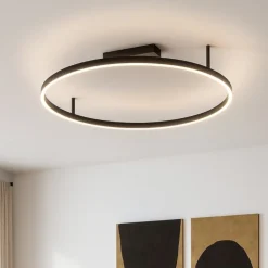 Plafoniere Moderne-Ideal Lux oracle slim pl d070 round plafoniera a led 3000k nera 70cm