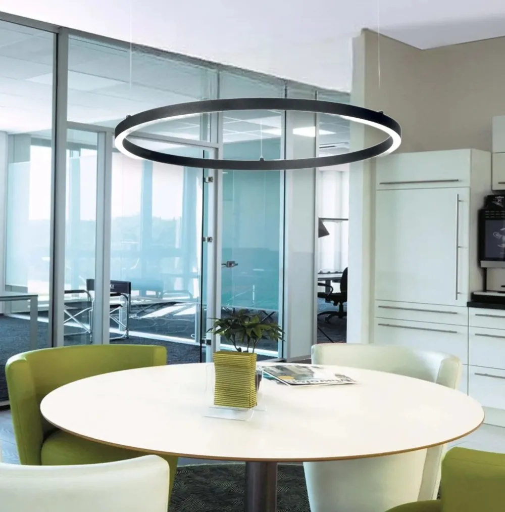 Lampadari Moderni-Ideal Lux oracle slim sp d050 round lampadario led 32w 4000k cerchio nero