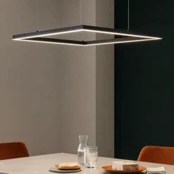 Lampadari Moderni-Ideal Lux oracle slim sp d070 square lampadario quadrato led 41w 3000k nero