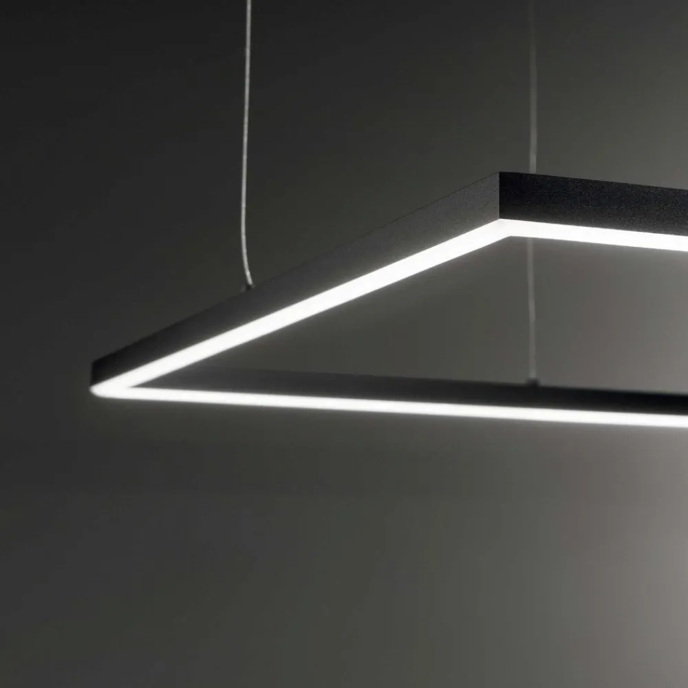Lampadari Moderni-Ideal Lux oracle slim sp d070 square lampadario quadrato led 41w 3000k nero