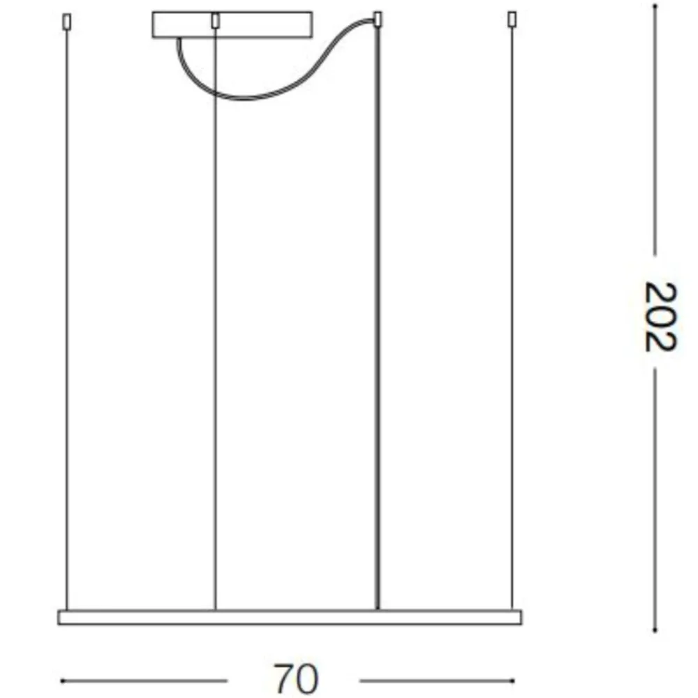 Lampadari Moderni-Ideal Lux oracle slim sp d070 square lampadario quadrato led 41w 3000k nero