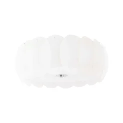 Plafoniere Moderne-Ideal Lux ovalino pl8 plafoniera moderna vetro bianco