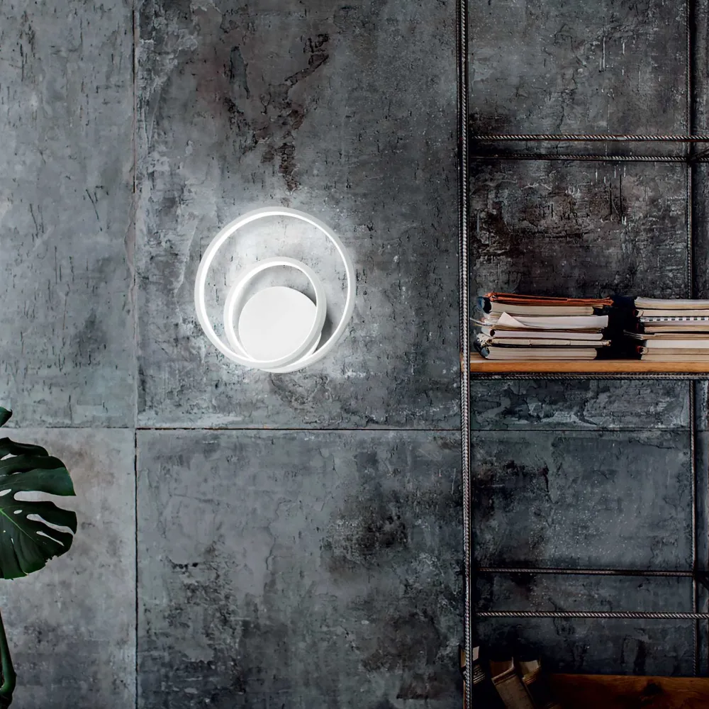 Applique Da Parete-Ideal Lux oz ap on-off bianco applique led 28w 3000k design moderna