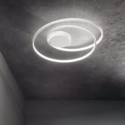 Plafoniere Moderne-Ideal Lux oz pl on-off bianco plafoniera da soffitto led 48w 3000k design moderna