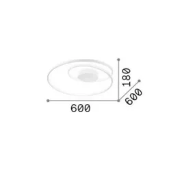 Plafoniere Moderne-Ideal Lux oz pl on-off bianco plafoniera da soffitto led 48w 3000k design moderna