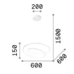 Lampadari Moderni-Ideal Lux oz sp d60 on-off ottone lampadario led moderno per soggiorno 47w 3000k