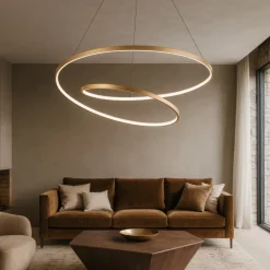 Lampadari Moderni-Ideal Lux oz sp d80 ottone lampadario per soggiorno led 59w 3000k