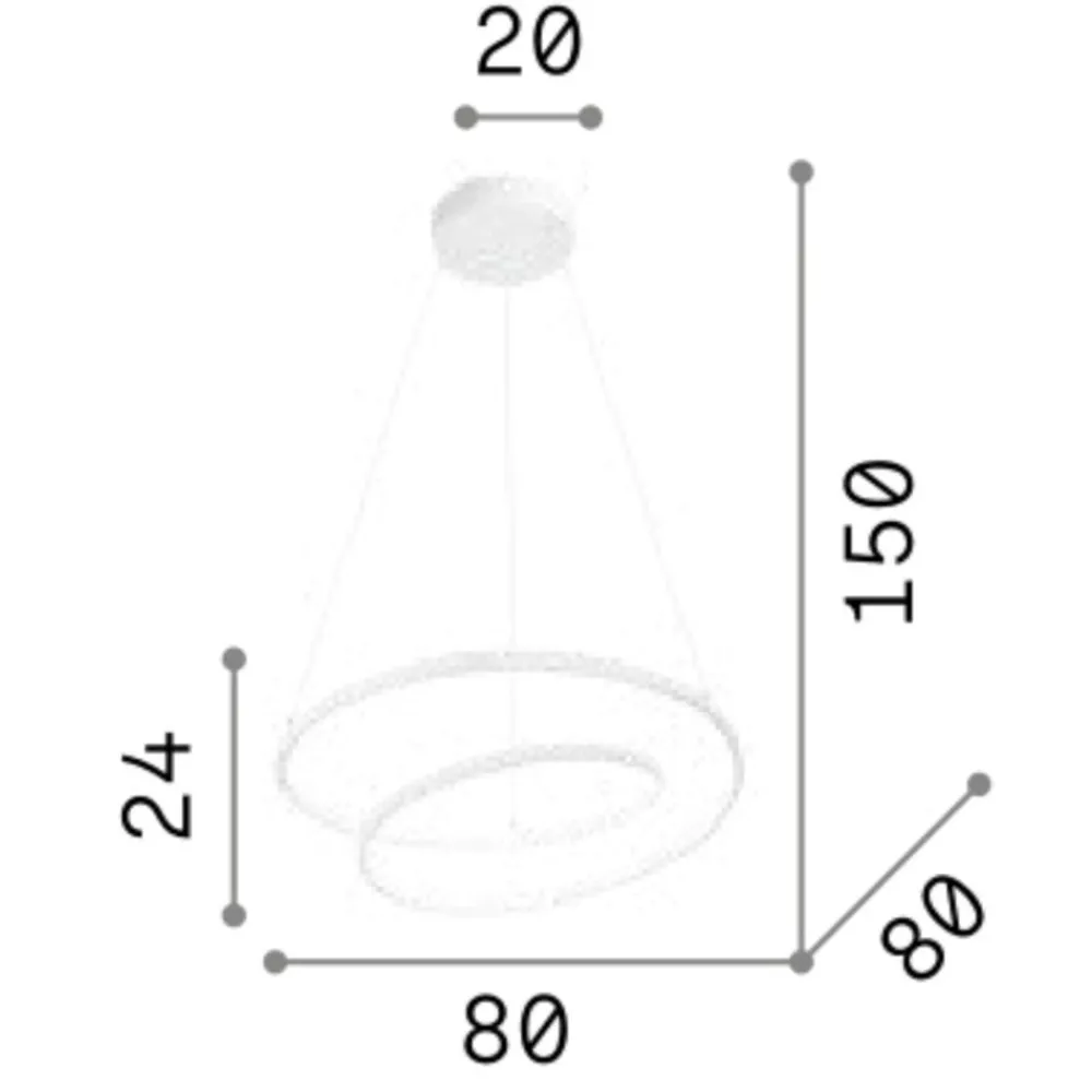 Lampadari Moderni-Ideal Lux oz sp d80 ottone lampadario per soggiorno led 59w 3000k