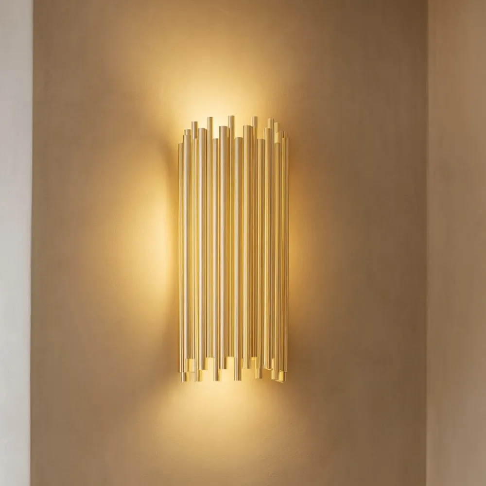 Applique Da Parete-Ideal Lux pan ap2 applique lampada da parete metallo oro design