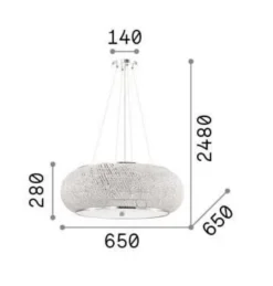 Lampadari Moderni-Ideal Lux pasha sp14 lampadario di cristallo dorato 14 luci