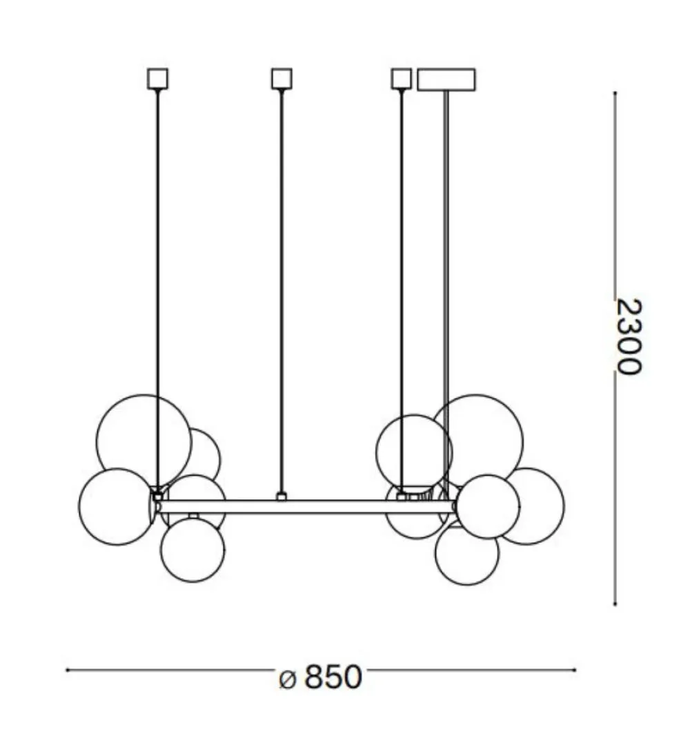 Lampadari Moderni-Ideal Lux perlage sp14 lampadario vetri ambra