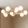 Lampadari Moderni-Ideal Lux perlage sp11 lampadario per salotto oro ottone bianco