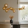 Lampadari Moderni-Ideal Lux perlage sp10 lampadario ambra oro design