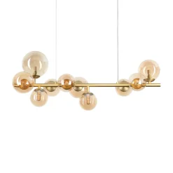 Lampadari Moderni-Ideal Lux perlage sp10 lampadario ambra oro design