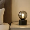 Abat Jour-Ideal Lux perlage tl1 abat-jour nera sfera fume' da comodino