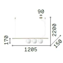 Lampadari Moderni-Ideal Lux perline sp3 lampadario design per soggiorno oro ottone