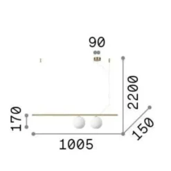 Lampadari Moderni-Ideal Lux perline sp2 lampadario per tavolo da pranzo moderno nero