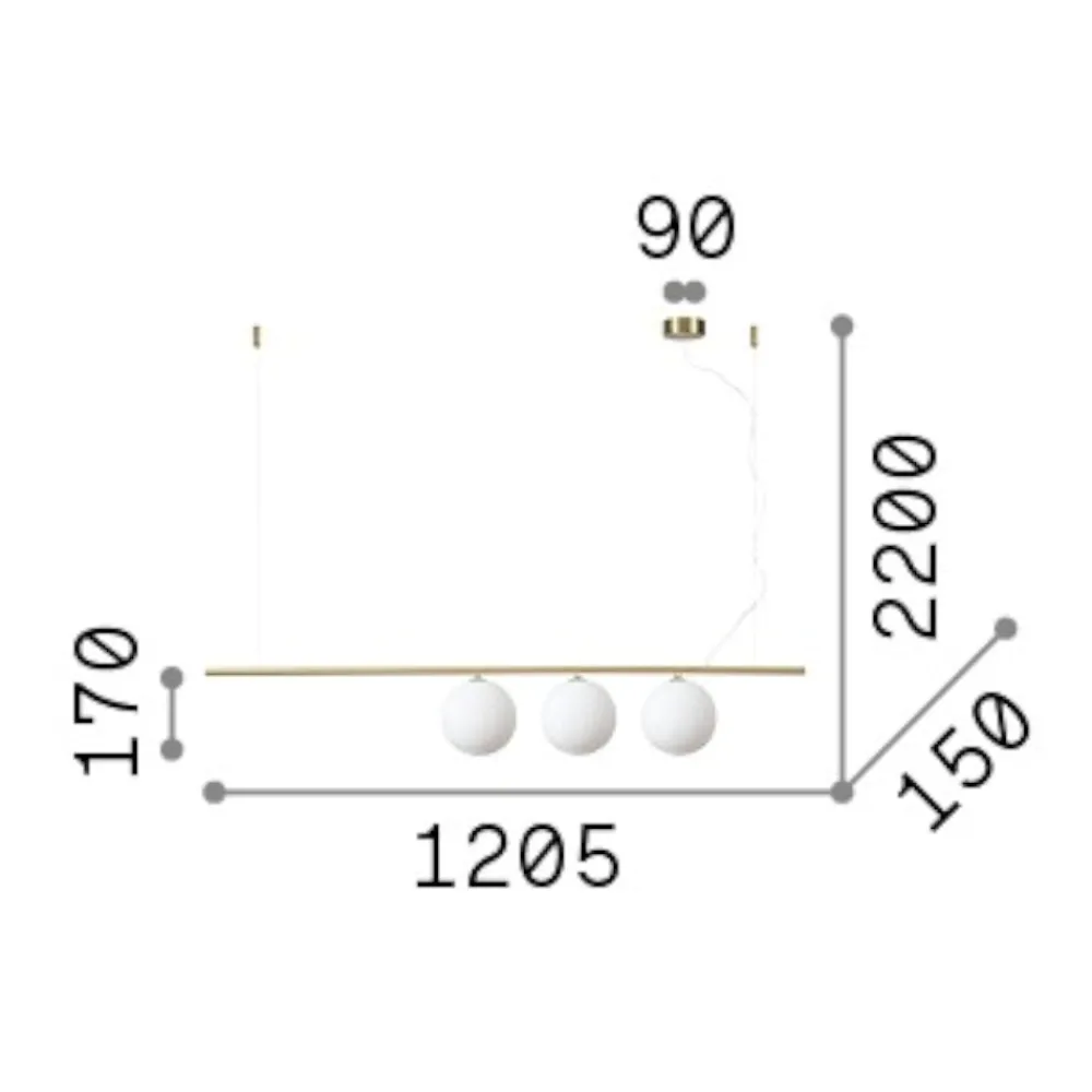 Lampadari Moderni-Ideal Lux perline sp3 nero lampadario moderno