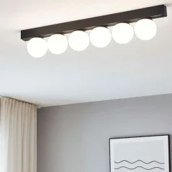 Plafoniere Moderne-Ideal Lux ping pong pl6 plafoniera rettangolare 6 sfere led 182 3000k