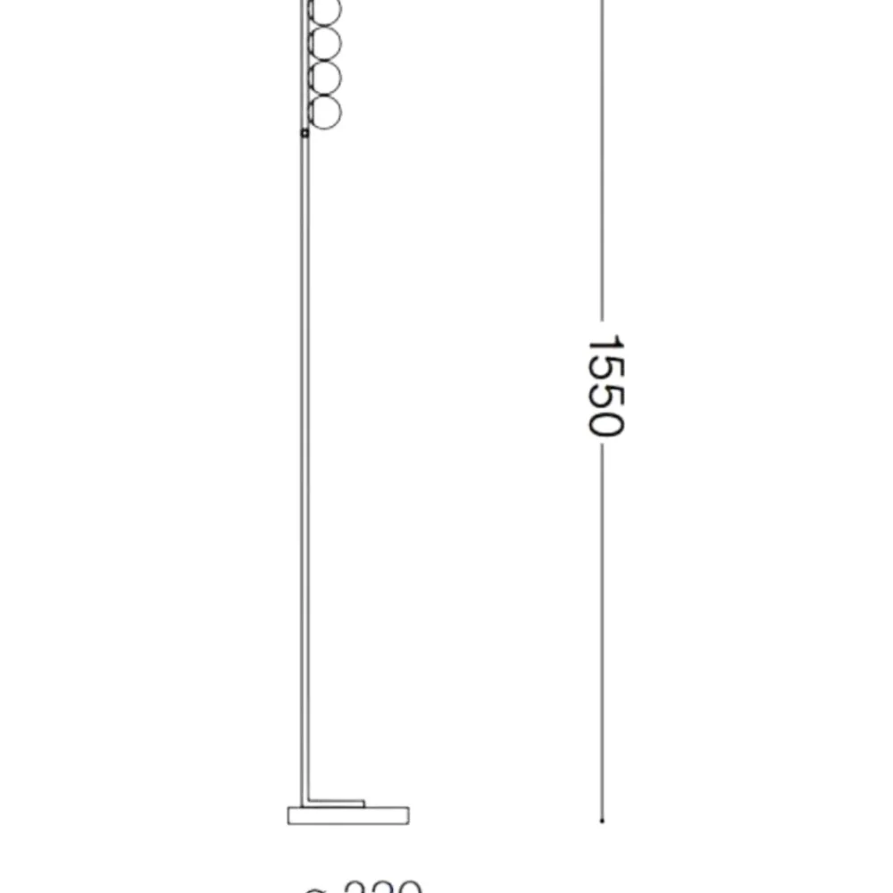 Lampade Da Terra-Ideal Lux ping pong pt4 lampada da terra nera led 12w 3000k