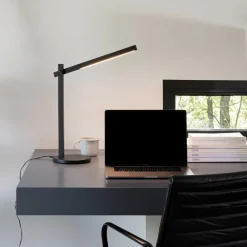 Lampade Da Tavolo-Ideal Lux pivot tl lampada da scrivania ufficio orientabile nera