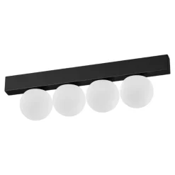Plafoniere Moderne-Ideal Lux plafoniera led 12w 3000k ping pong pl4 nera per interno