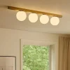 Plafoniere Moderne-Ideal Lux plafoniera moderna ottone binomio pl4 sfere vetro bianco opaco