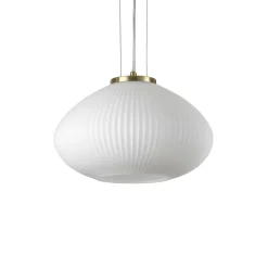 Lampadario Camera Da Letto-Ideal Lux plisse sp1 d35 lampadario per camera da letto in vetro bianco