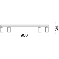 Plafoniere Moderne-Ideal Lux profilo bianco plafoniera con 4 faretti led 7w 3000k