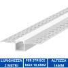 Strisce Led-Ideal Lux profilo da incasso 2mt per strisce led max 10mm