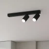 Plafoniere Moderne-Ideal Lux profilo pl2 nero plafoniera con faretti orientabili