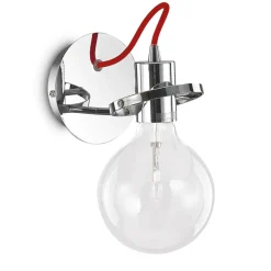 Applique Da Parete-Ideal Lux radio ap1 applique da parete cromo filo rosso