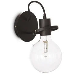 Applique Da Parete-Ideal Lux radio ap1 applique moderna nero orientabile