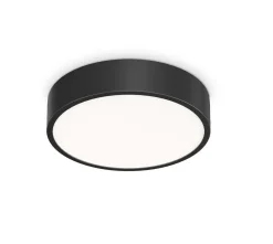 Plafoniere Bagno-Ideal Lux ray pl d30 plafoniera da bagno nera led 13w 3000k-4000k ip44