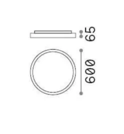 Plafoniere Bagno-Ideal Lux ray pl d60 plafoniera da bagno led 3000k 4000k nera ip44