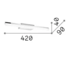 Applique Da Bagno-Ideal Lux riflesso ap d42 applique da bagno led 10w 3000k cromo