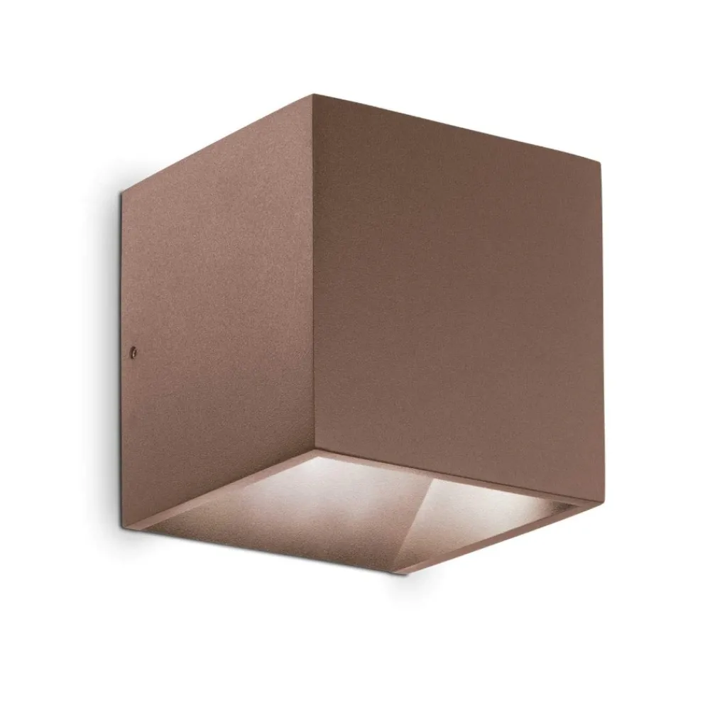 Applique Da Esterno-Ideal Lux rubik ap 4000k applique per esterno led cubo ip54 marrone corten